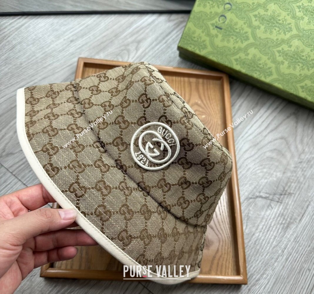 Gucci GG Canvas Bucket Hat with Interlocking G Beige 2024 0514 (MAO-240514042)