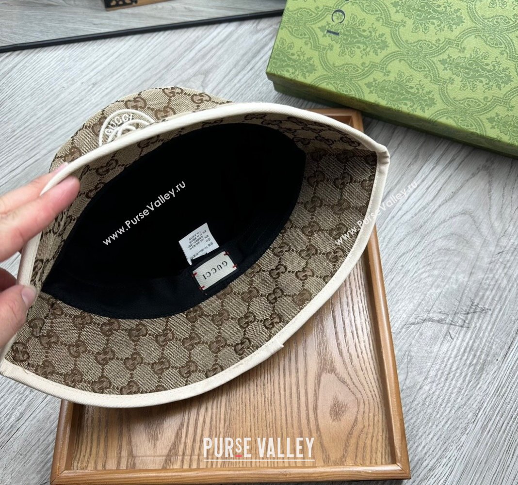 Gucci GG Canvas Bucket Hat with Interlocking G Beige 2024 0514 (MAO-240514042)