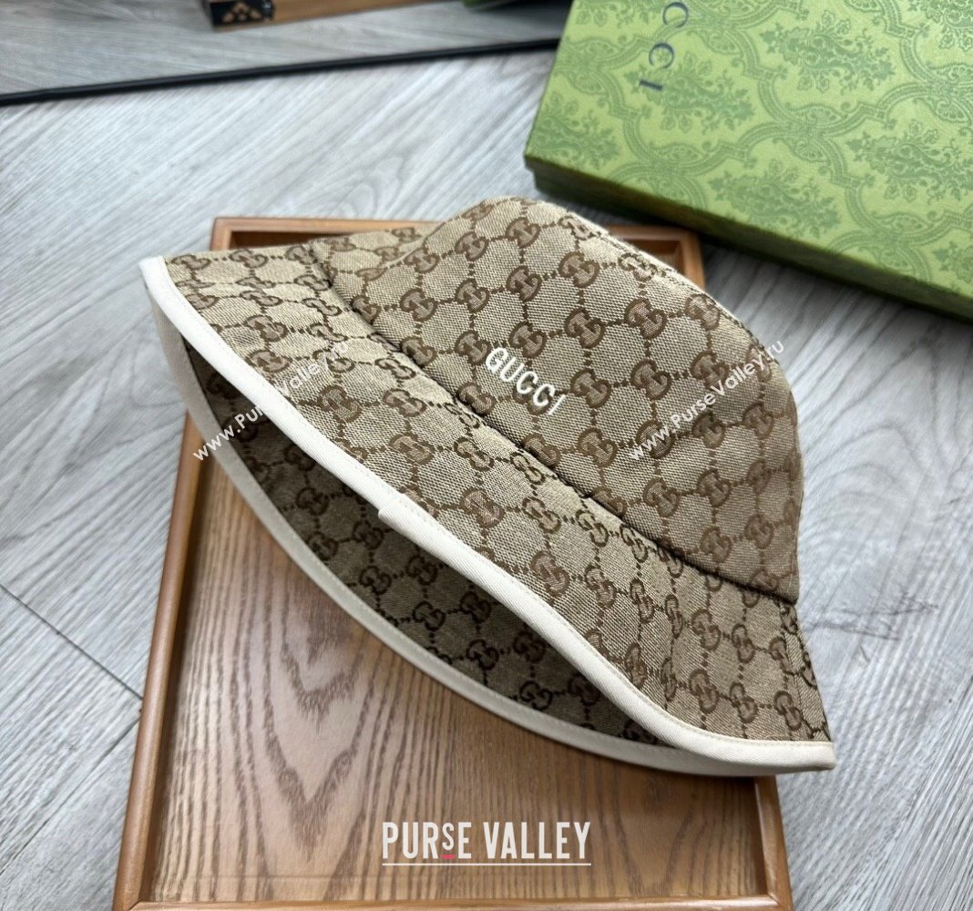 Gucci GG Canvas Bucket Hat with Interlocking G Beige 2024 0514 (MAO-240514042)