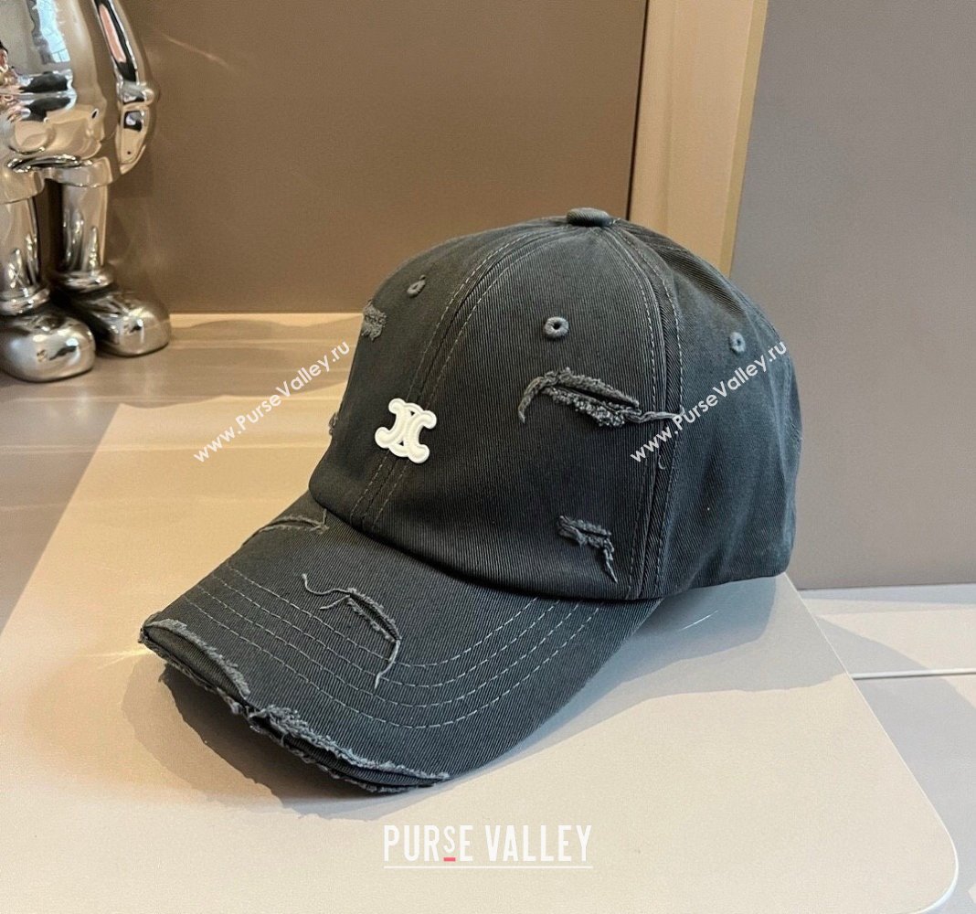 Celine Canvas Baseball hat Grey 2024 0514 (XMN-240514117)
