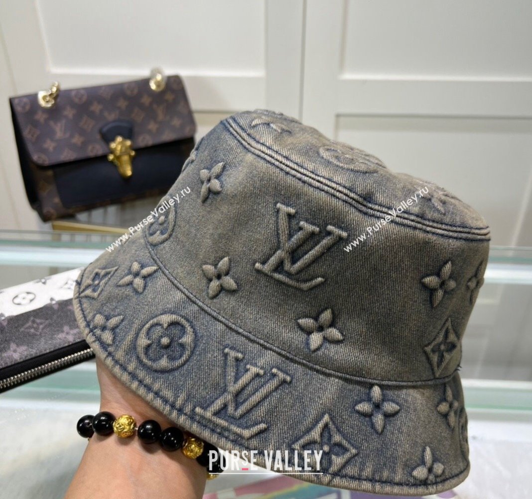 Louis Vuitton Denim Bucket Hat Grey 2024 0619 (MAO-240619048)