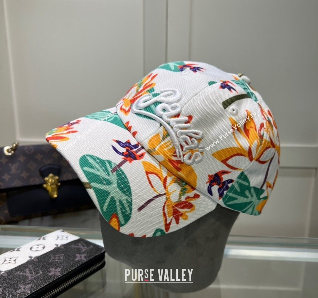 Loewe Printed Baseball Hat White/Yellow/Green 2024 0619 (MAO-240619058)