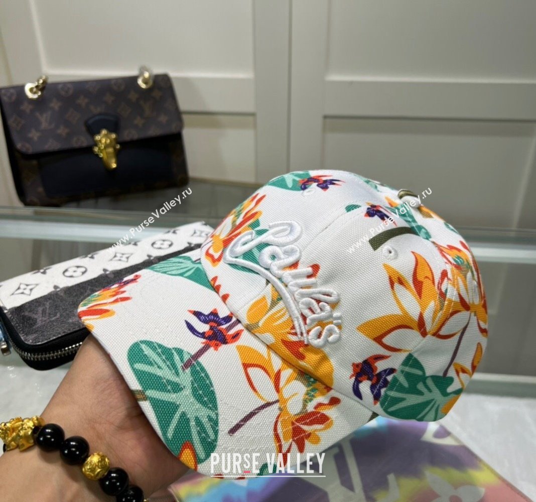 Loewe Printed Baseball Hat White/Yellow/Green 2024 0619 (MAO-240619058)