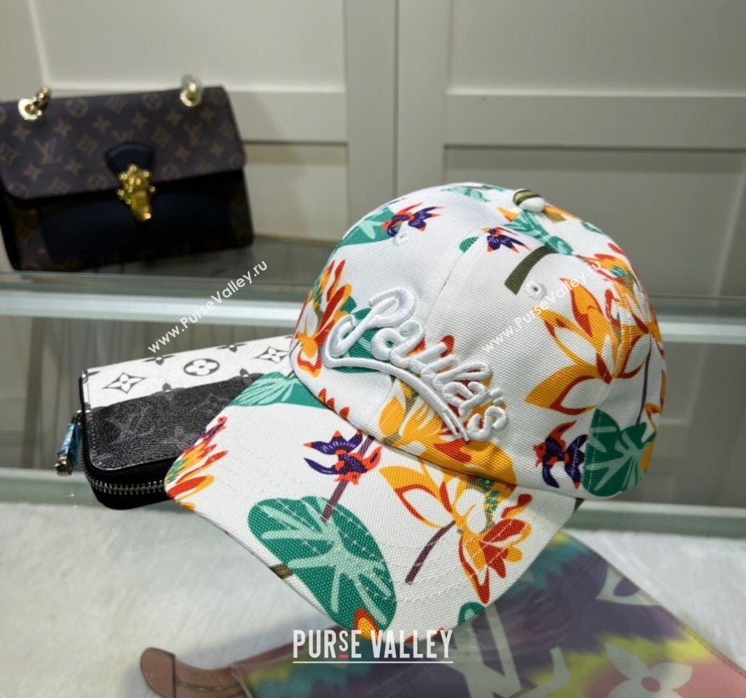 Loewe Printed Baseball Hat White/Yellow/Green 2024 0619 (MAO-240619058)