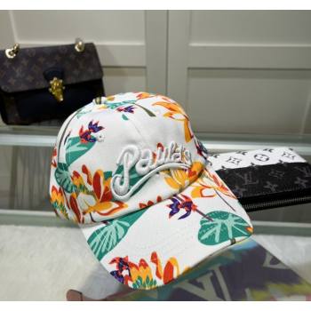 Loewe Printed Baseball Hat White/Yellow/Green 2024 0619 (MAO-240619058)