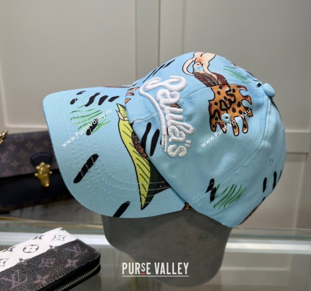 Loewe Printed Baseball Hat Light Blue 2024 0619 (MAO-240619060)