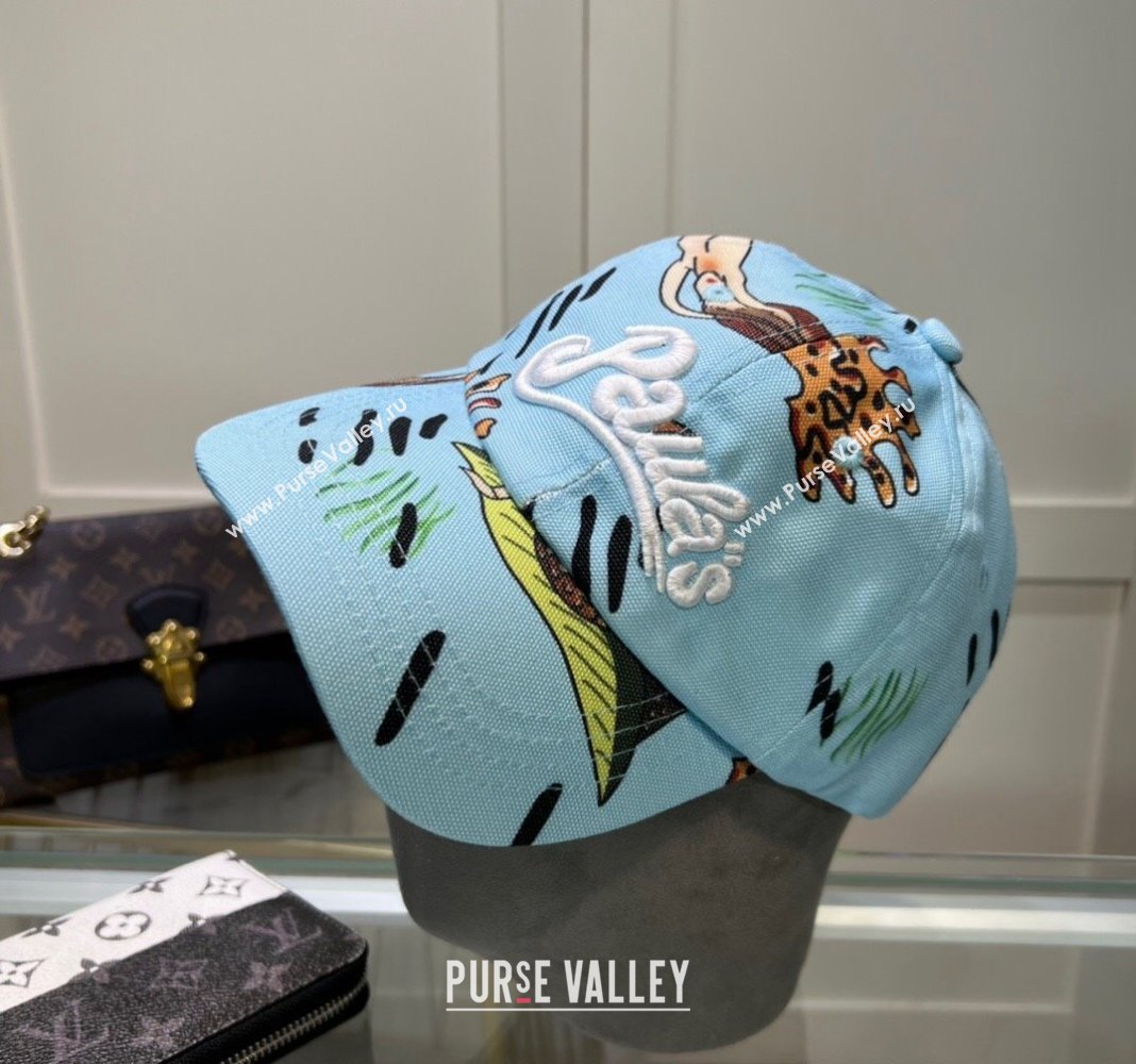 Loewe Printed Baseball Hat Light Blue 2024 0619 (MAO-240619060)