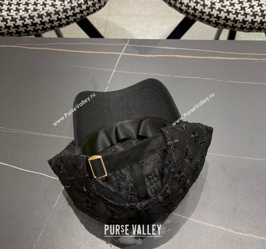 Louis Vuitton Monogram Mesh Baseball Hat Black 2024 0619 (A-240619068)