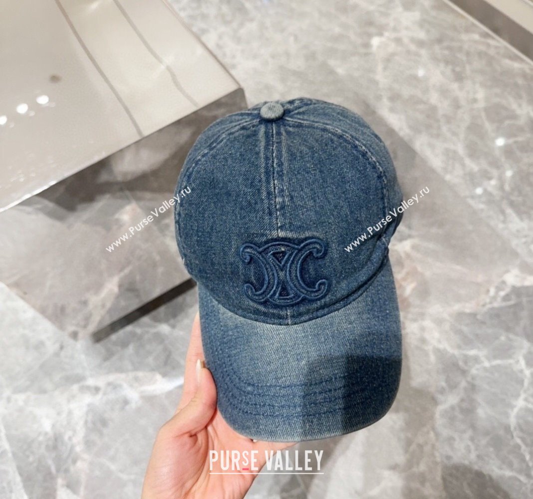 Celine Denim Baseball Hat Blue 2024 071001 (MAO-240710126)