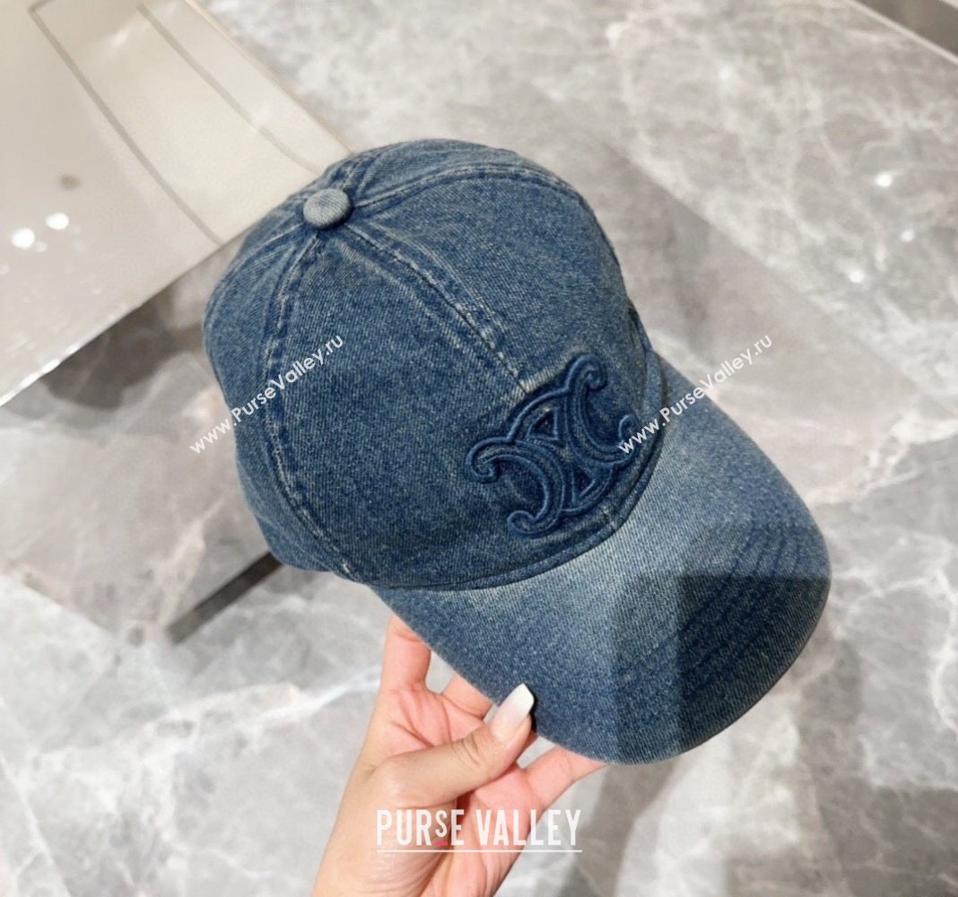 Celine Denim Baseball Hat Blue 2024 071001 (MAO-240710126)