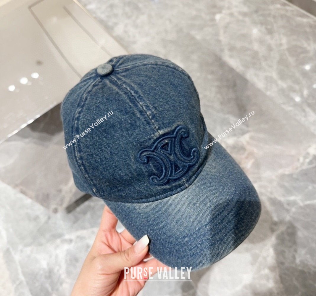 Celine Denim Baseball Hat Blue 2024 071001 (MAO-240710126)