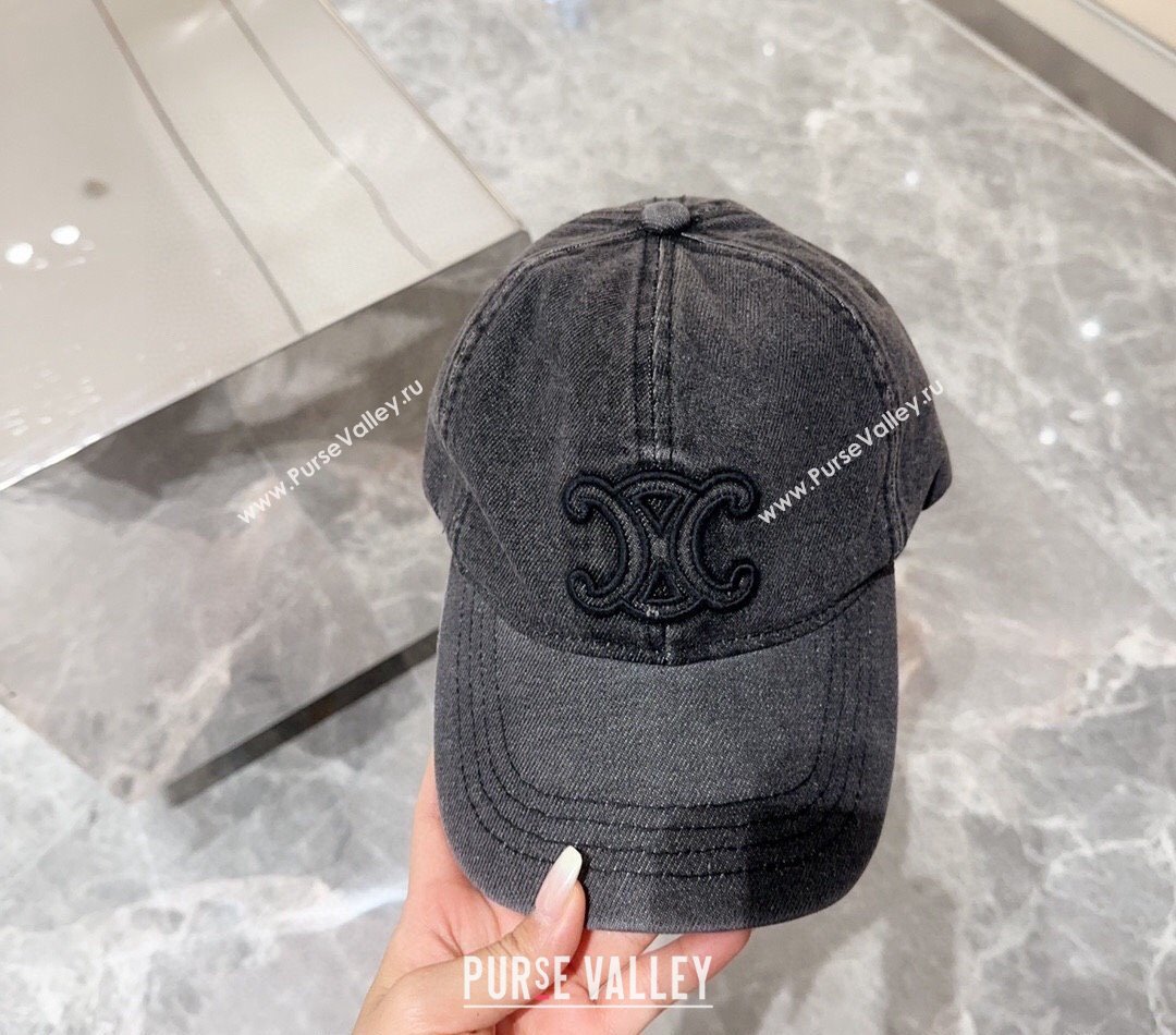 Celine Denim Baseball Hat Black 2024 071001 (MAO-240710127)