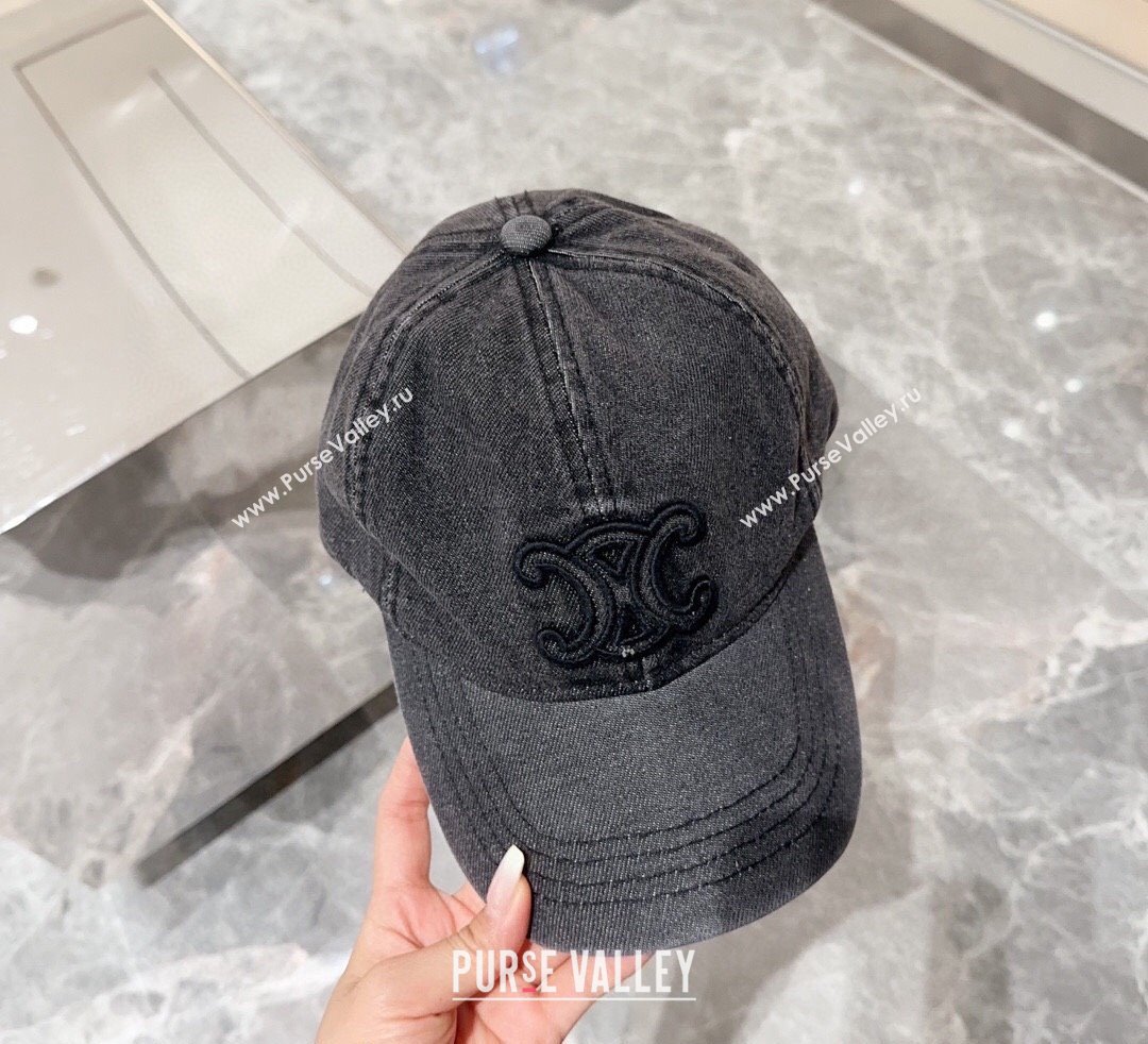 Celine Denim Baseball Hat Black 2024 071001 (MAO-240710127)