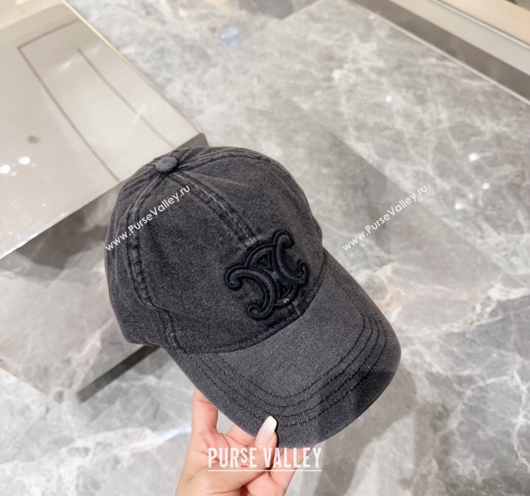 Celine Denim Baseball Hat Black 2024 071001 (MAO-240710127)