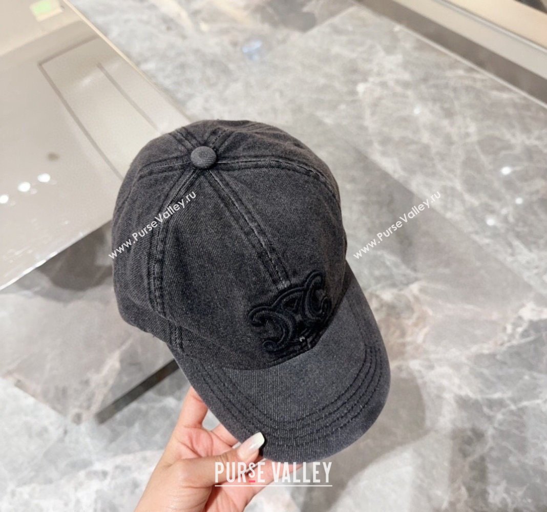 Celine Denim Baseball Hat Black 2024 071001 (MAO-240710127)