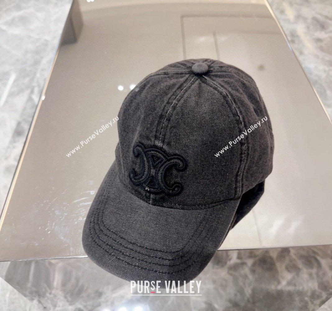 Celine Denim Baseball Hat Black 2024 071001 (MAO-240710127)