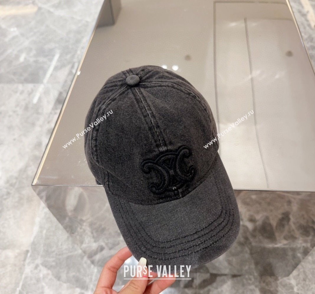 Celine Denim Baseball Hat Black 2024 071001 (MAO-240710127)