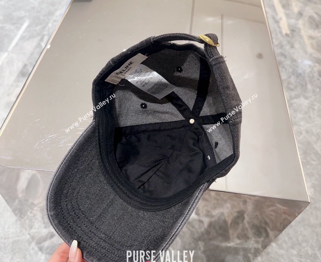 Celine Denim Baseball Hat Black 2024 071001 (MAO-240710127)