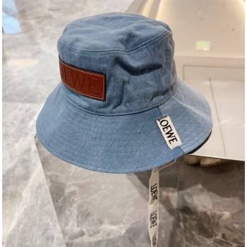 Loewe Canvas Bucket Hat Light Blue 2024 0710 (MAO-240710145)