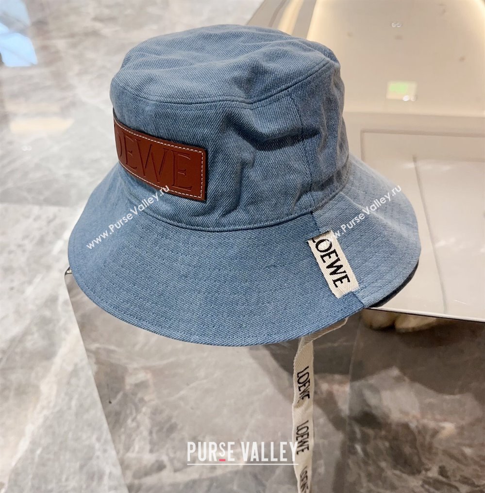 Loewe Canvas Bucket Hat Light Blue 2024 0710 (MAO-240710145)