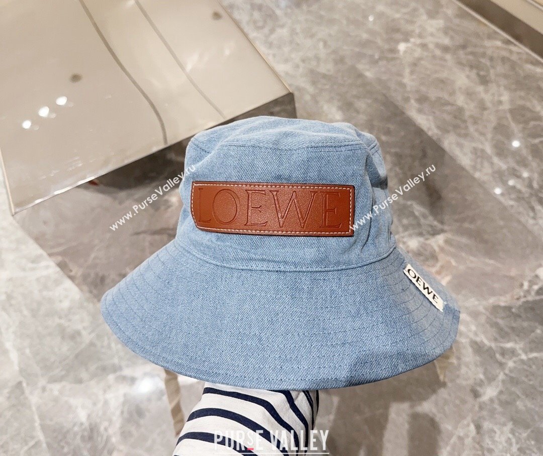 Loewe Canvas Bucket Hat Light Blue 2024 0710 (MAO-240710145)