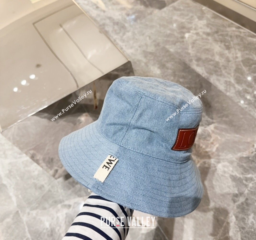 Loewe Canvas Bucket Hat Light Blue 2024 0710 (MAO-240710145)