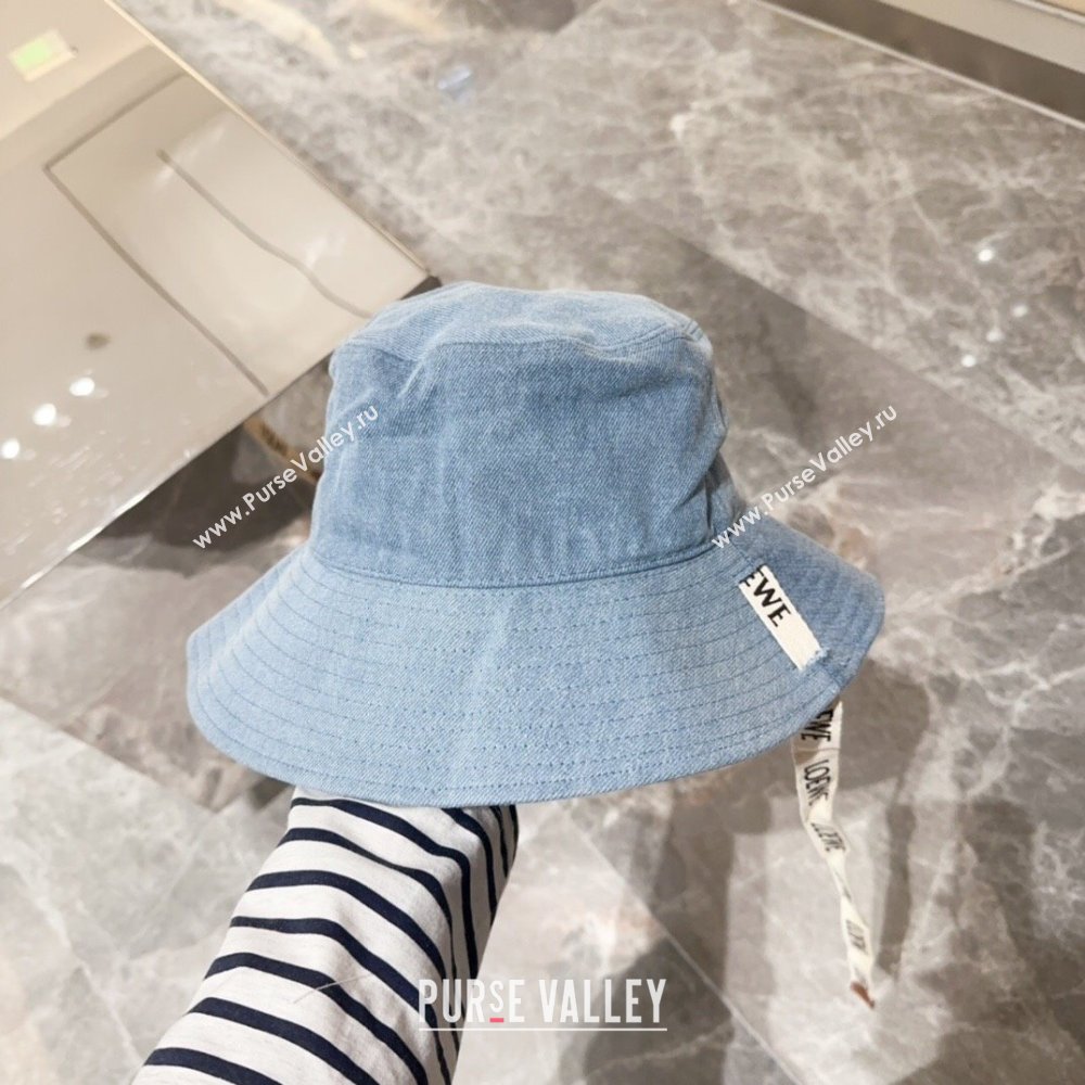 Loewe Canvas Bucket Hat Light Blue 2024 0710 (MAO-240710145)