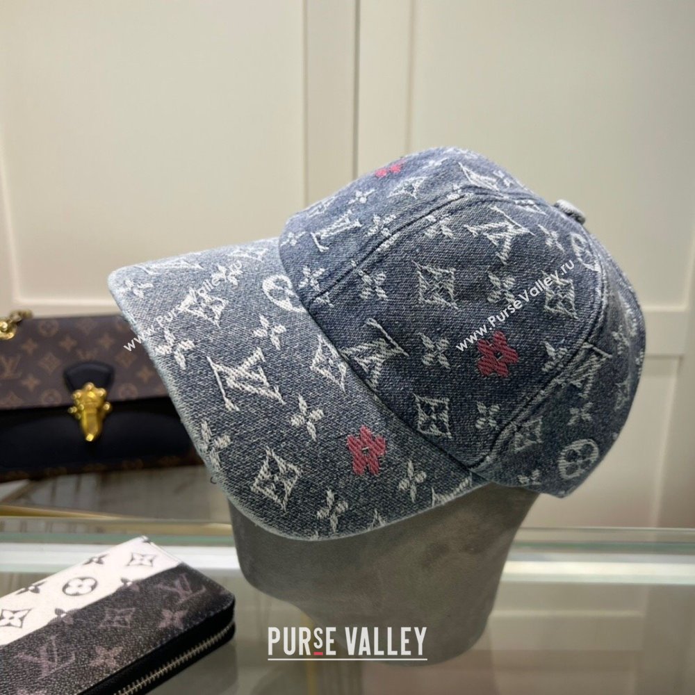 Louis Vuitton Denim Baseball Hat Grey 2024 071002 (MAO-240710139)