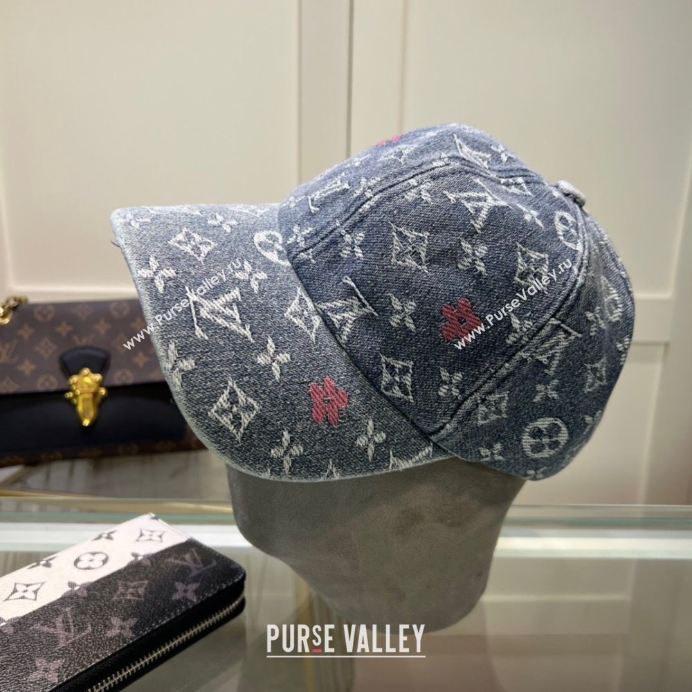 Louis Vuitton Denim Baseball Hat Grey 2024 071002 (MAO-240710139)