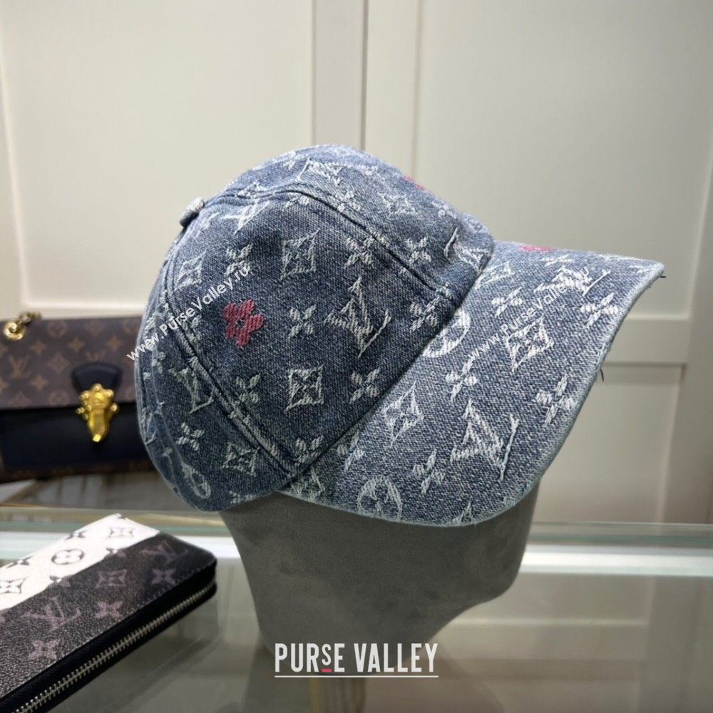 Louis Vuitton Denim Baseball Hat Grey 2024 071002 (MAO-240710139)