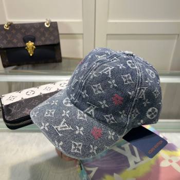 Louis Vuitton Denim Baseball Hat Grey 2024 071002 (MAO-240710139)