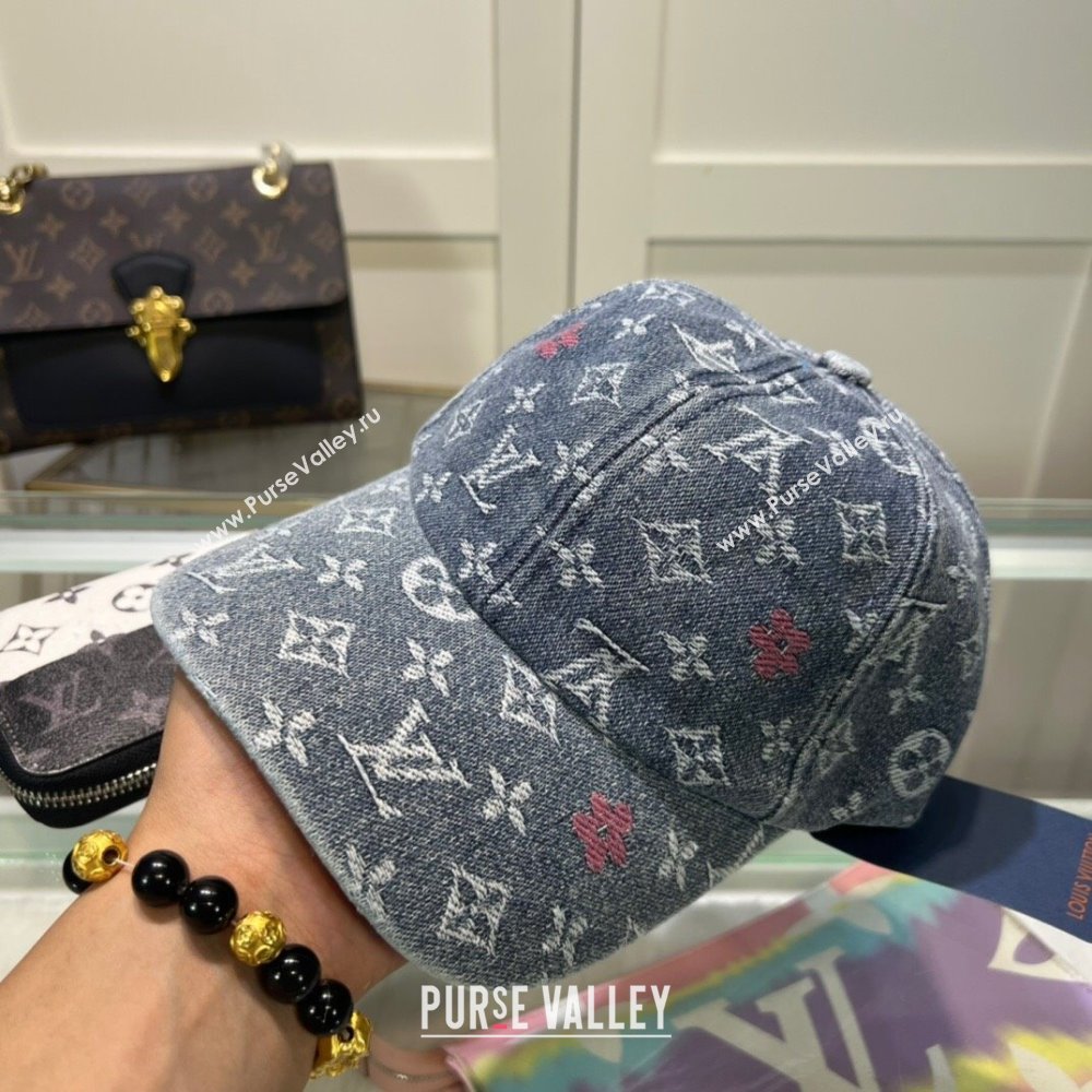 Louis Vuitton Denim Baseball Hat Grey 2024 071002 (MAO-240710139)