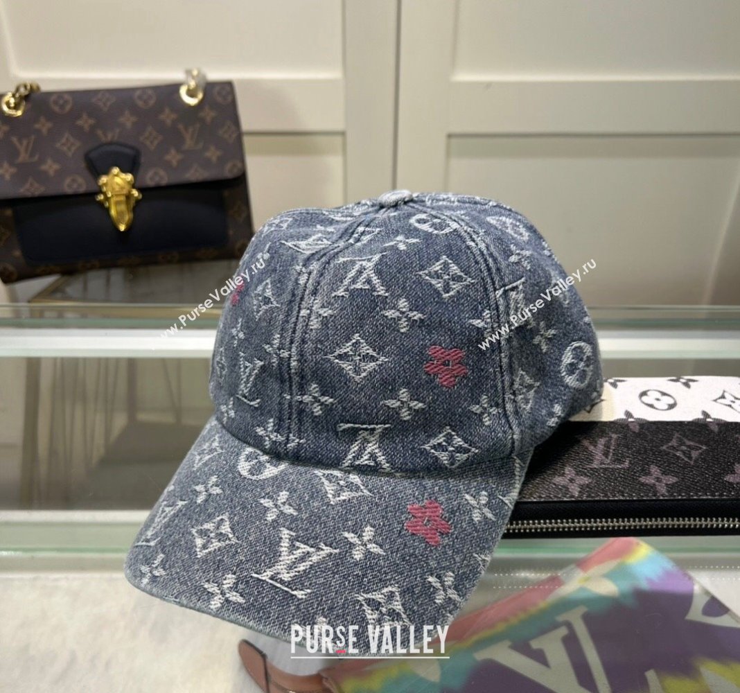 Louis Vuitton Denim Baseball Hat Grey 2024 071002 (MAO-240710139)