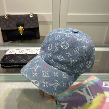 Louis Vuitton Denim Baseball Hat Pale Blue 2024 071002 (MAO-240710140)