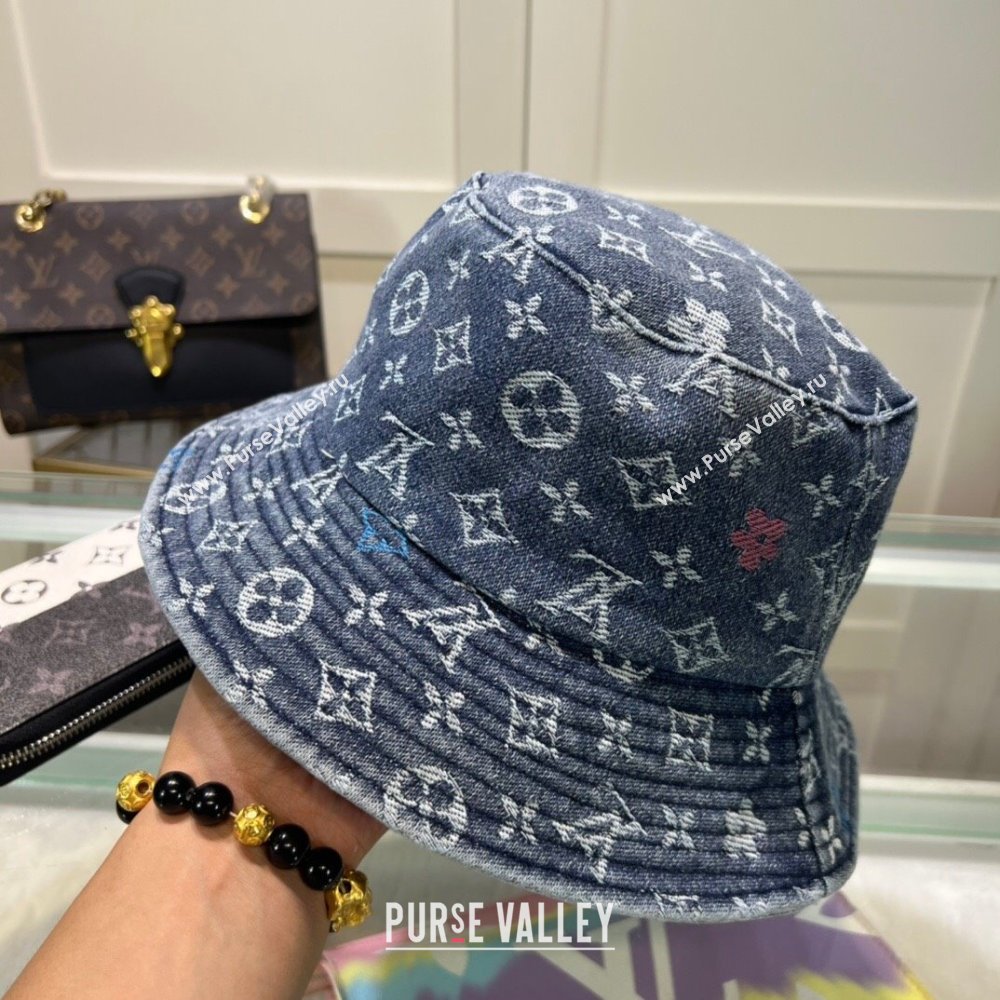 Louis Vuitton Denim Bucket Hat Dark Blue 2024 071002 (MAO-240710141)