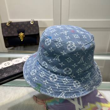 Louis Vuitton Denim Bucket Hat Light Blue 2024 071002 (MAO-240710142)