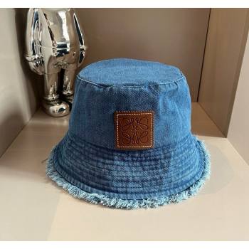 Loewe Denim Bucket hat with Fringe Blue 2024 0730 (XMN-240730051)