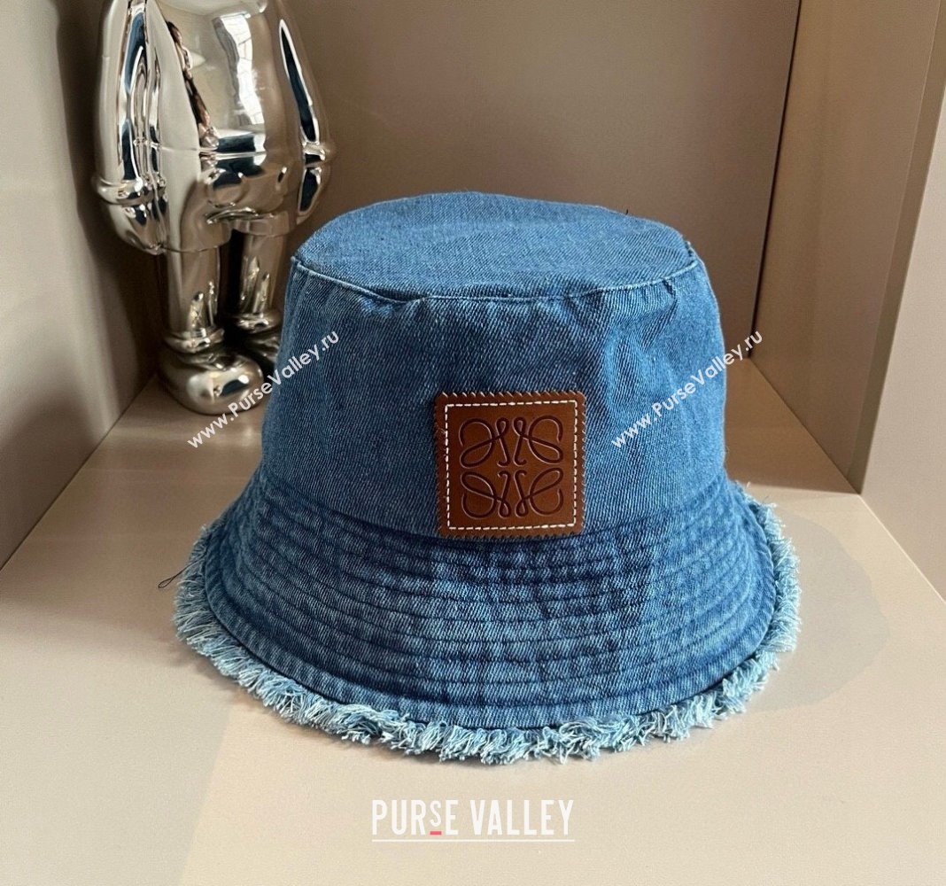 Loewe Denim Bucket hat with Fringe Blue 2024 0730 (XMN-240730051)