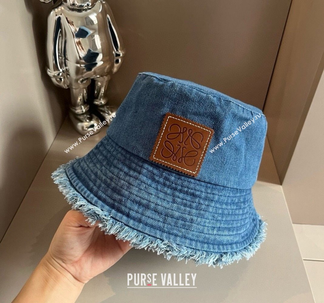 Loewe Denim Bucket hat with Fringe Blue 2024 0730 (XMN-240730051)