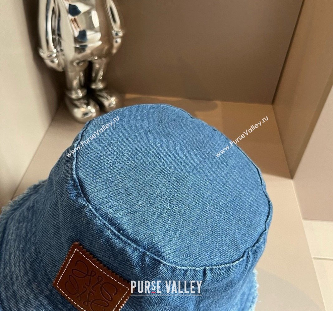 Loewe Denim Bucket hat with Fringe Blue 2024 0730 (XMN-240730051)