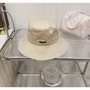 Jacquemus Canvas Bucket Hat with Fringe Beige 2024 0730 (MAO-240730058)