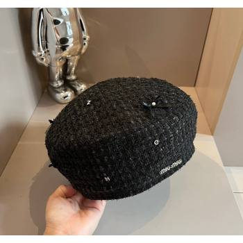 Miu Miu Tweed Beret hat Black 2024 073001 (XMN-240730038)