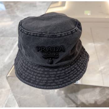 Prada Canvas Bucket Hat Black 2024 073001 (MAO-240730062)