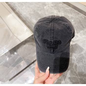 Prada Canvas Baseball Hat Black 2024 073001 (MAO-240730063)