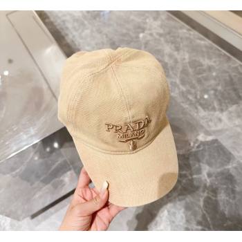 Prada Canvas Baseball Hat Beige 2024 073001 (MAO-240730065)