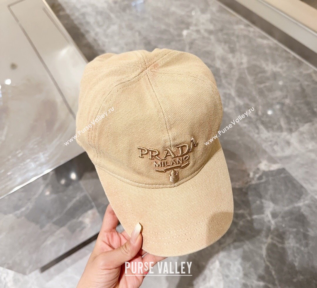 Prada Canvas Baseball Hat Beige 2024 073001 (MAO-240730065)