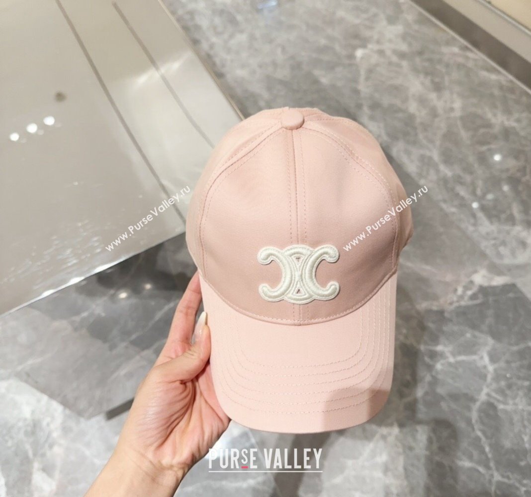 Celine Baseball Hat with Logo Light Pink 2024 073002 (MAO-240730073)