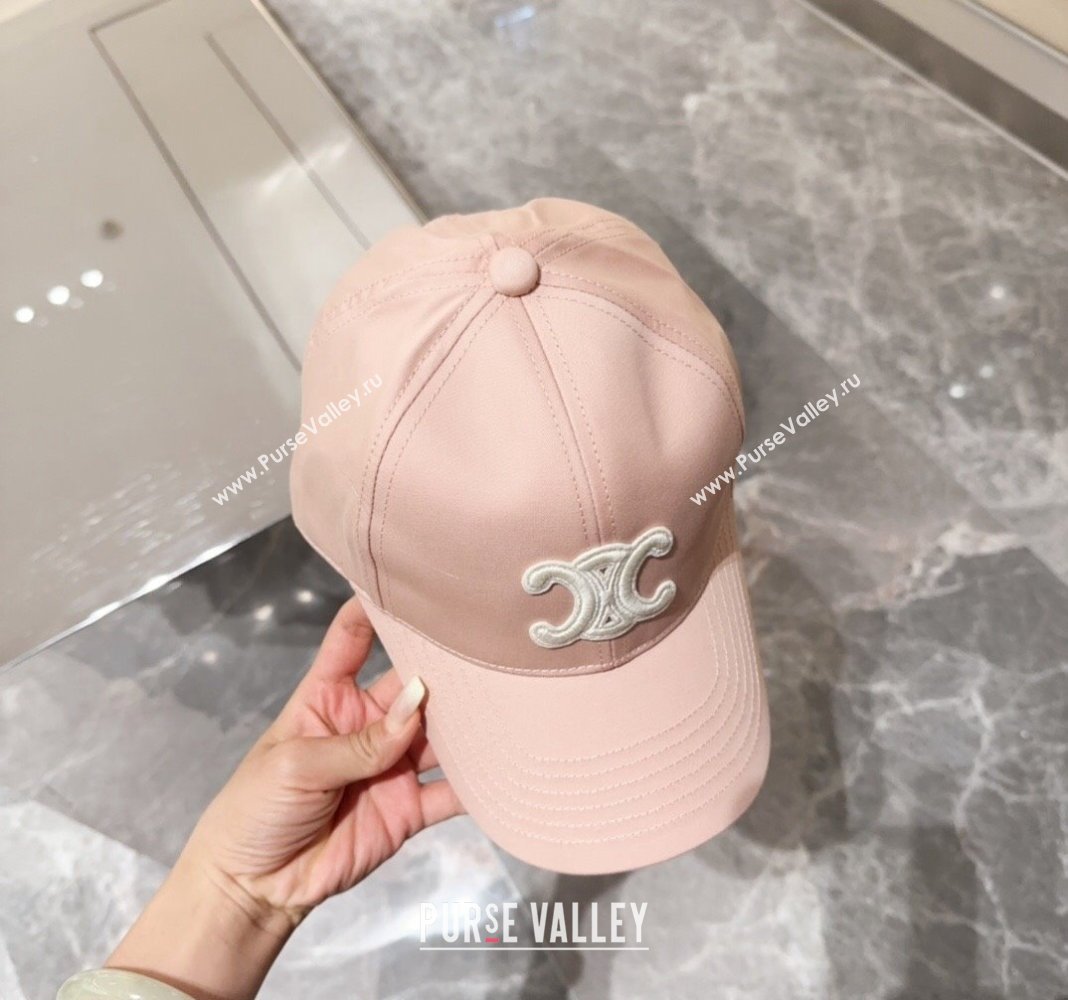 Celine Baseball Hat with Logo Light Pink 2024 073002 (MAO-240730073)