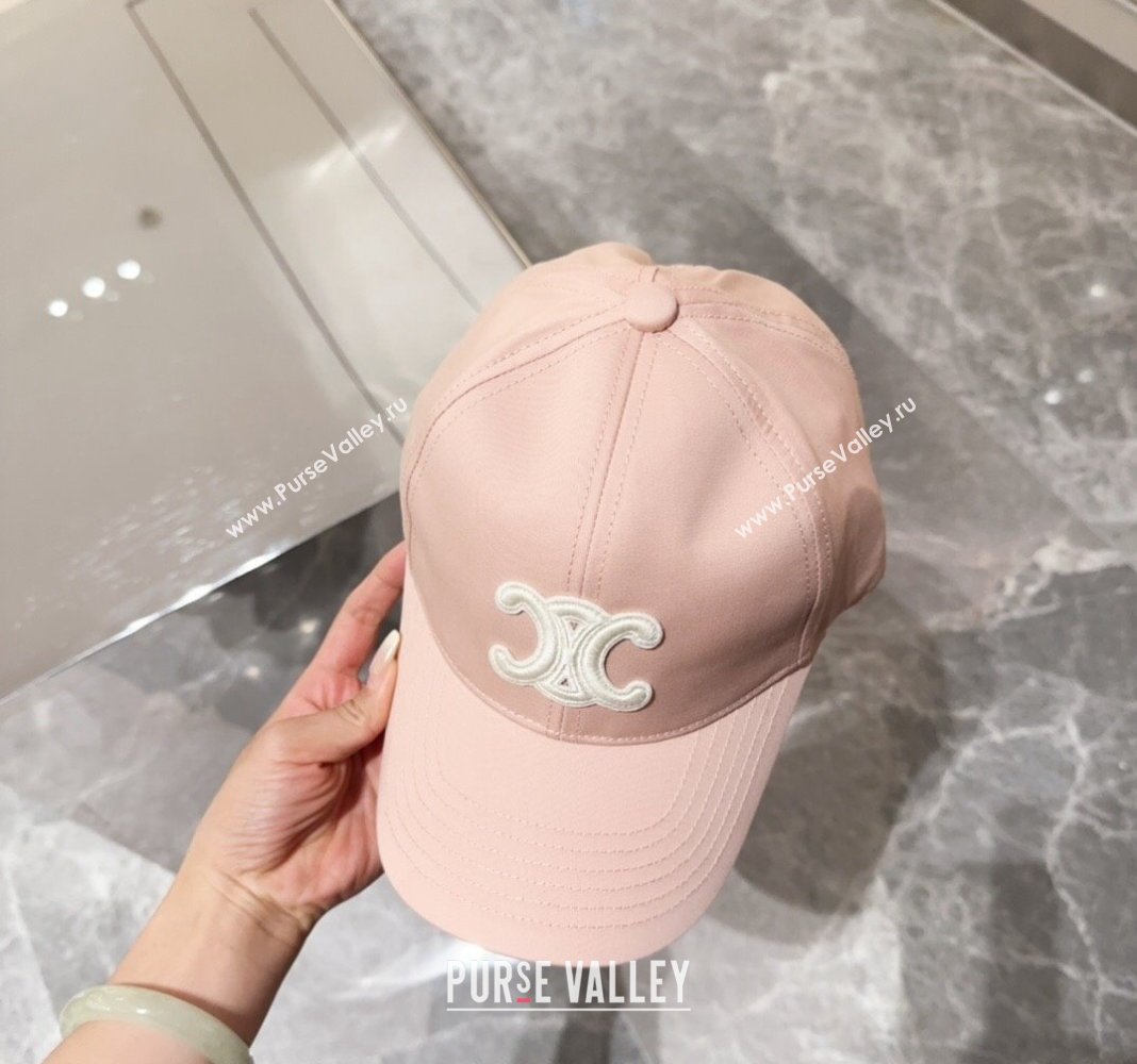 Celine Baseball Hat with Logo Light Pink 2024 073002 (MAO-240730073)