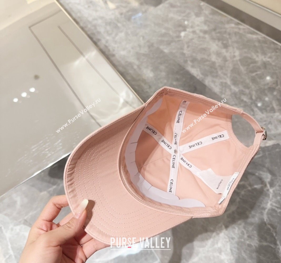 Celine Baseball Hat with Logo Light Pink 2024 073002 (MAO-240730073)